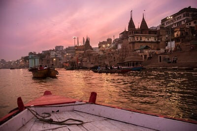 Ganges river at sunset