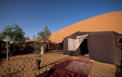 Berber tent and dune