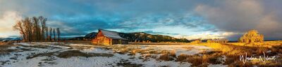 24 image pano of T.A. Moulton barn, Grand Teton National Park - October 2022