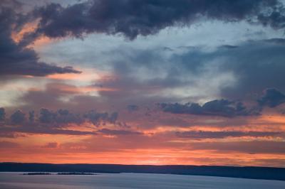 Sunset, Yellowstone Lake from Lake Butte