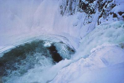 Brink of the Upper Falls, winter