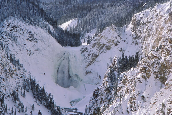 Lower Yellowstone Falls from Artist Point, winter