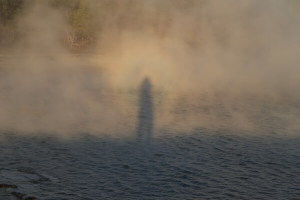 Photographer’s Shadow in the Steam