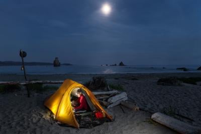 Moon over Toleak Point Campsite