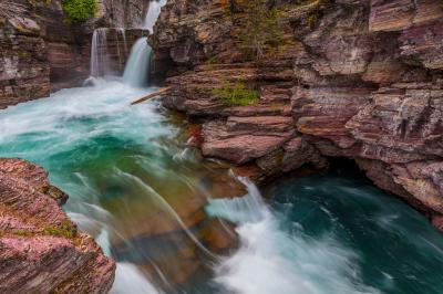 images of Glacier National Park - St Mary Falls
