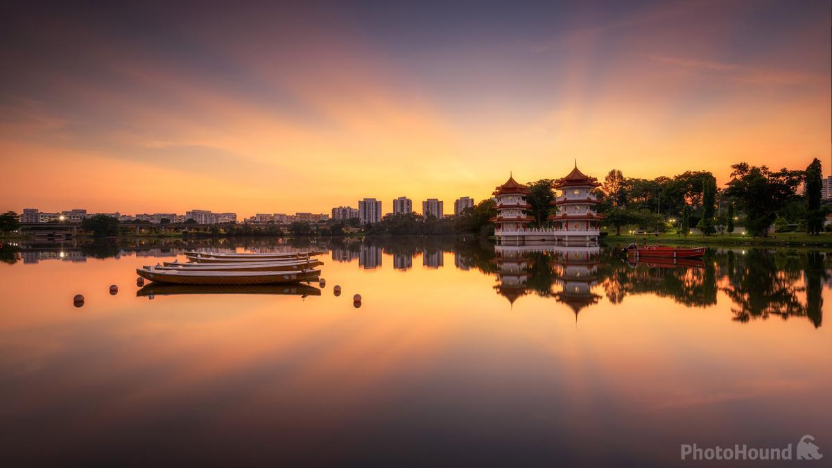 Image of Chinese Garden Twin Pagodas by Jon Chiang