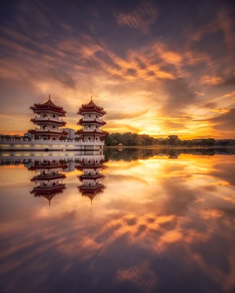 Chinese Garden Twin Pagodas