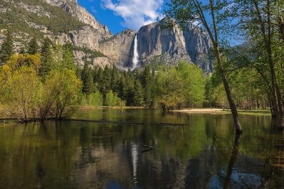 photography spots in Mariposa County - Yosemite Falls from Swinging Bridge