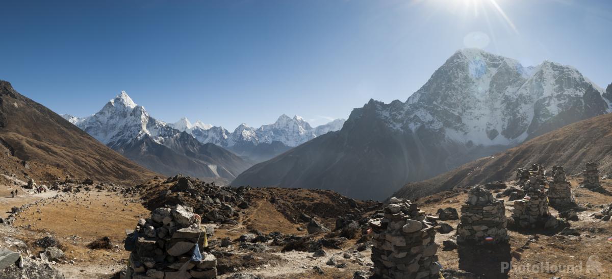 Image of Everest memorial chortens by Alex Treadway