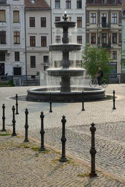 Slovenia images - Novi trg fountain