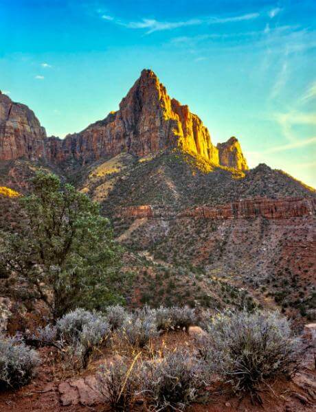 photos of Zion National Park & Surroundings - The Watchman - View from the Bridge